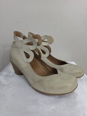 Portofino Mary Jane Slingback Cream Suede Heels